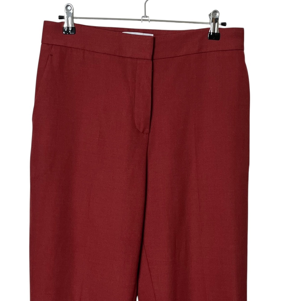 Reiss Eleanor Trousers Women's Size 6 Red Wool Blend Tapered Office Pants Career - Picture 4 of 12